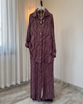 Aven - Dusty Purple Abstract Printed Relaxed Co-Ord Set
