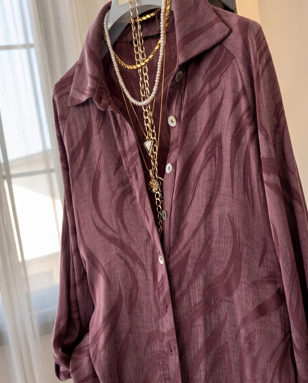 Aven - Dusty Purple Abstract Printed Relaxed Co-Ord Set