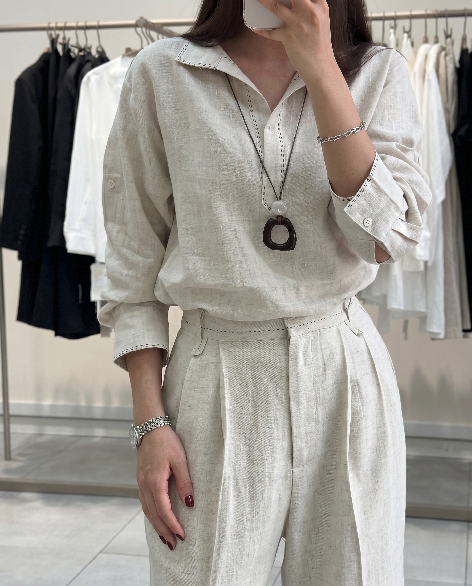 Prya – Ivory Essence Tailored Linen Co-Ord Set